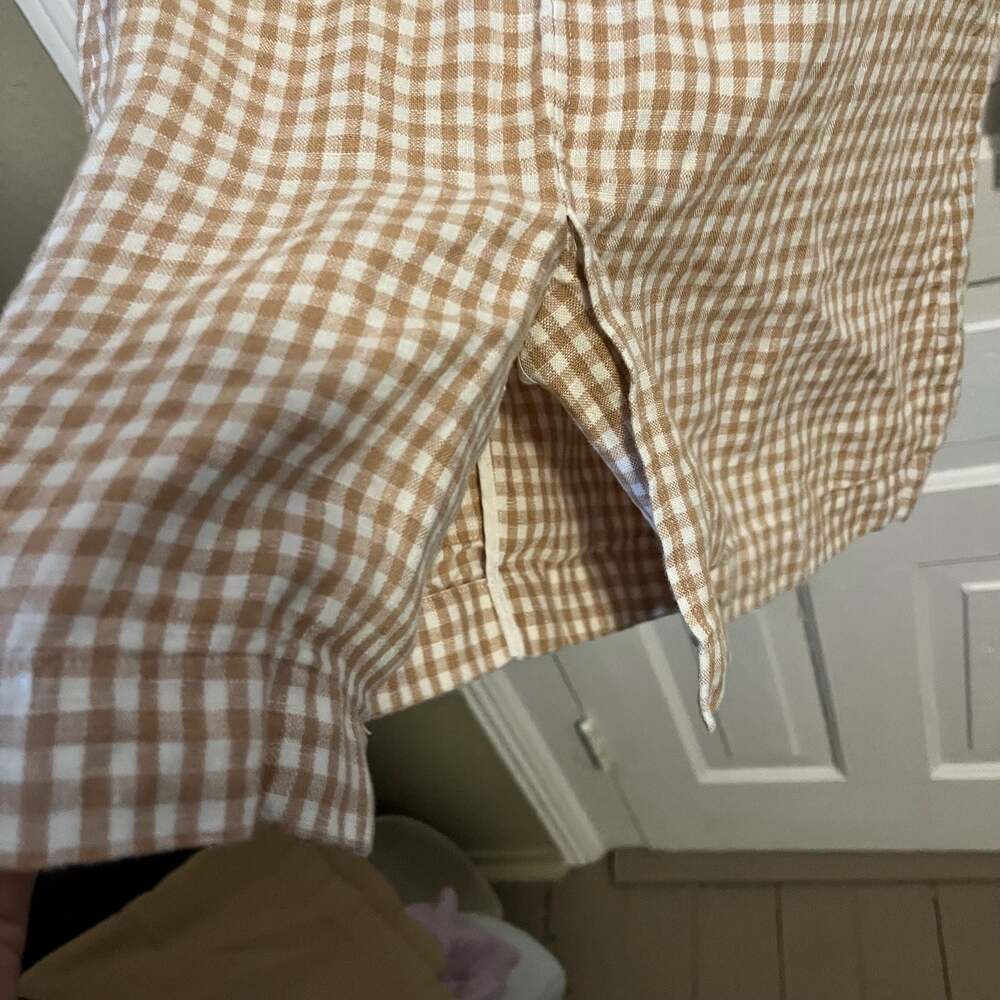 Madewell Linen Dorset Blazer in Gingham Check Sand XS - Picture 7 of 9